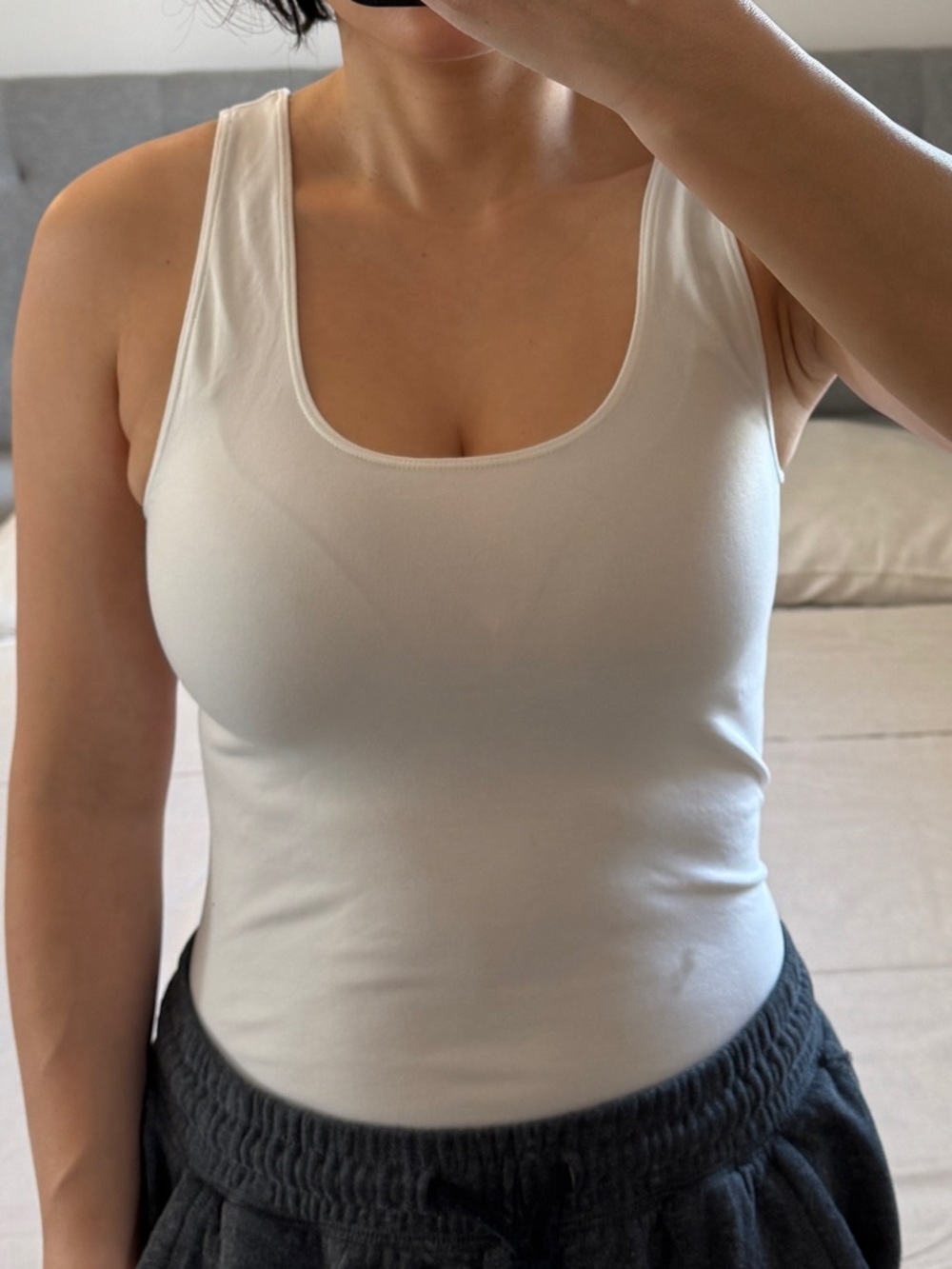 Pick 2 items for $20. Classic White Scoop Neck Tank Top - Women's Basic